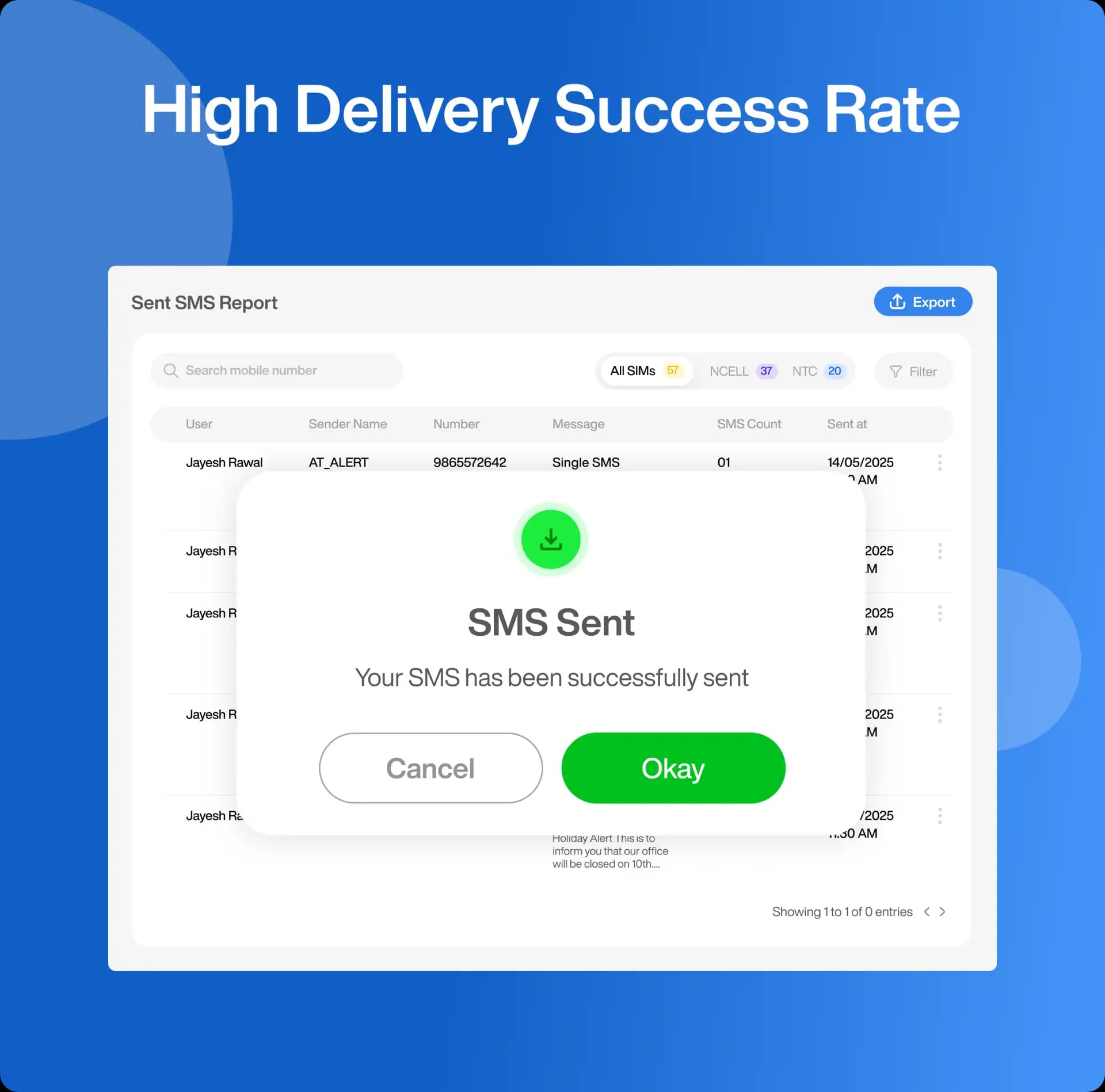 High Delivery Success Rate